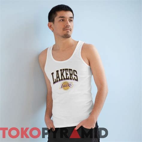 Vintage Los Angeles Lakers Keyline Logo Crew Unique Tee - TokoPyramid