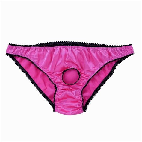 Mens Sissy Panties Sexy Open Front Penis Hole Homme Underwear Low Rise Crotchless Bikini Briefs