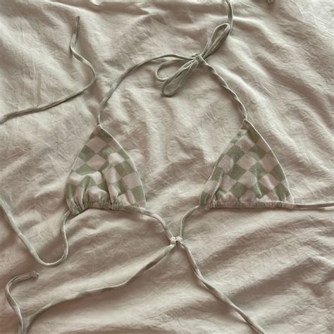 Frankie S Bikinis Swim Frankies Checkered Wrap Cross The Front Bikini Poshmark