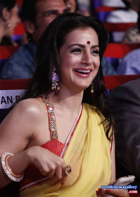 Ameesha Patel Hot Stills In Yellow Saree