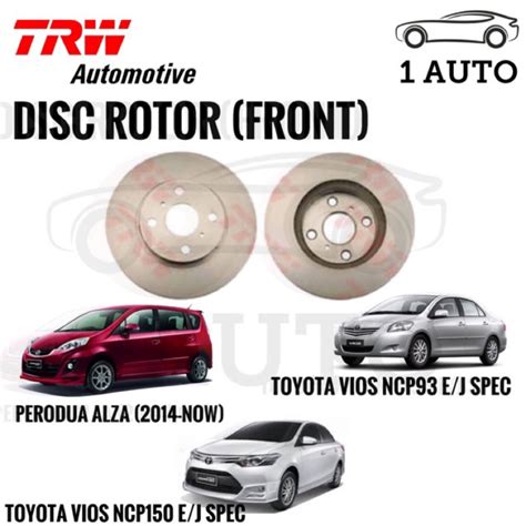 TRW FRONT DISC ROTOR For ALZA 2014 2018 VIOS NCP93 NCP150 J E Spec