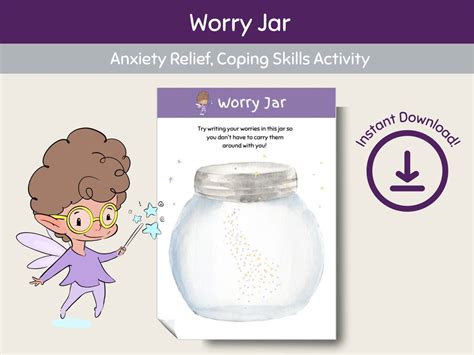 Worry Jar Anxiety Relief Coping Skills Activity Printable Worksheet