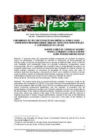 O movimento de reconceituação na américa latina e suas Provas Serviço