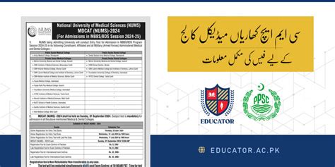 CMH Kharian Medical College Admission 2024 Apply Online - Educator.ac.pk