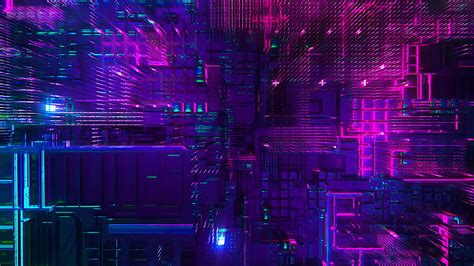 3D Digital Art Pink Purple Blue Neon Lights HD Neon Wallpapers | HD ...