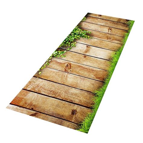 Kitchen Runner Mat Area Rug Laundry Room Rug Rustic Wood Grain Pattern