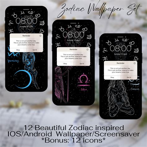 Zodiac Wallpaper Set/icons - Etsy