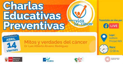 Charla online gratis Mitos y verdades del cáncer de INEN