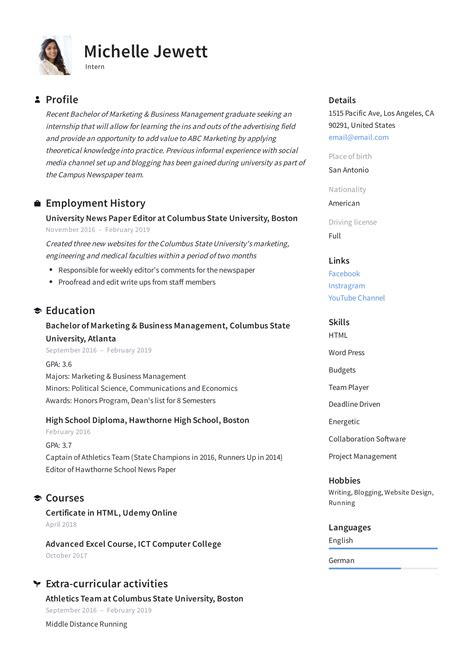 How To List An Internship On A Resume | Resume Template