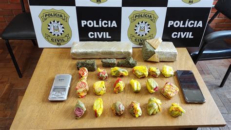 Homem é preso maconha no Bairro Tibiriçá Cachoeira do Sul e