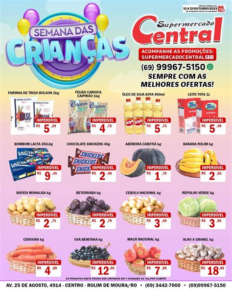 Semana das crianças do Supermercado Central de Rolim de Moura confira