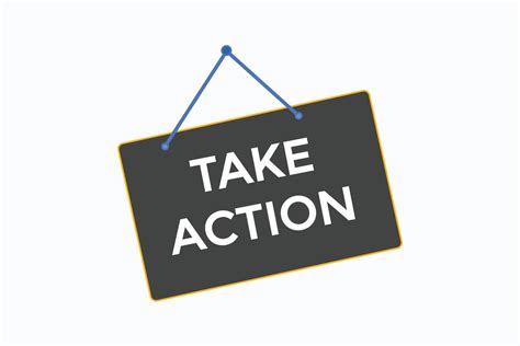 Take Action Button Vectorssign Label Speech Bubble Take Action