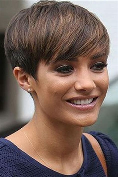 Short Natural Pixie Hairstyle On The Side Brown Straight Human Hairs