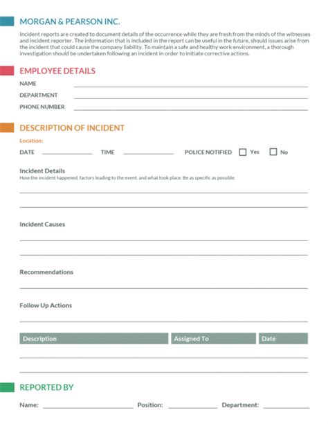 Accident Investigation Form Template Free Sample Example And Format Template