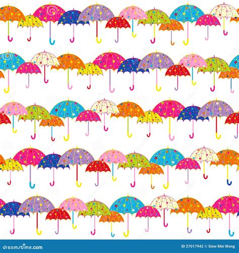 Colorful Umbrella Seamless Pattern Stock Vector Illustration Of