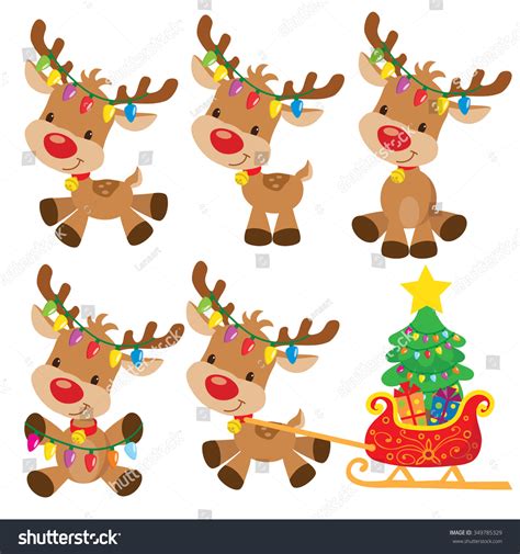 Christmas Reindeer Vector Illustration 349785329 Shutterstock