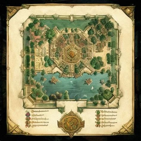 AI Art Generator: DnD Fantasy town hall map