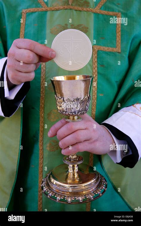 Catholic Mass Celebration Of The Eucharist Stock Photo Alamy