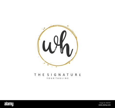 W H WH Initial Letter Handwriting And Signature Logo A Concept