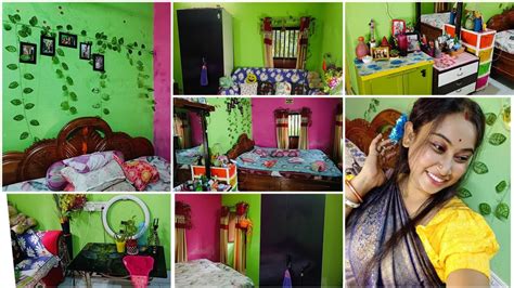 নতুন রূপে ঘরকে সাজিয়ে তুললাম। Durgapuja Special Room Decoration Ideas Middleclass Bedroom