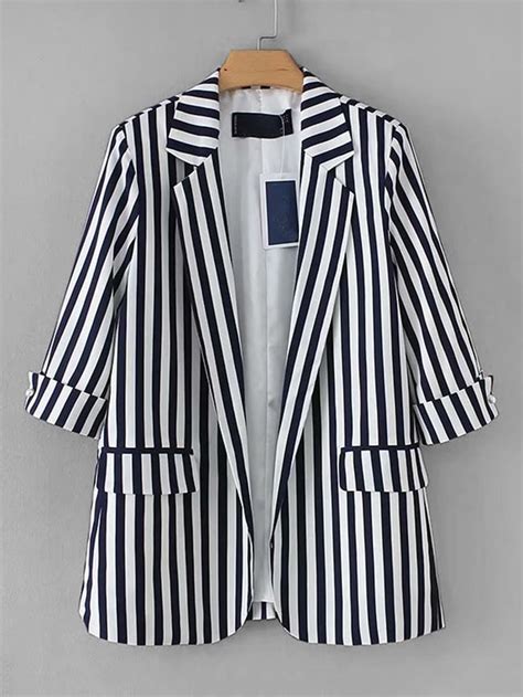 Striped Chiffon Blazer Blazer Outfits Casual Raincoats Women Fashion Woman Suit Fashion