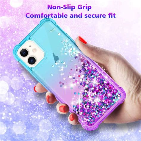 Iphone 11 Pro Max Case Tealpurple Glitter Flowing Liquid Girly Phone Case Girly Phone Cases