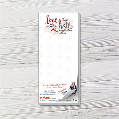 Custom Notepad | EuroGrid | Love Hate To Do List 25 Sheets | Captain