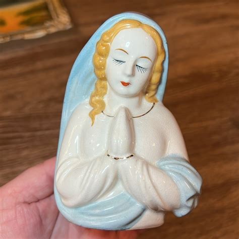 Vintage Accents Vintage Virgin Mary Madonna Planter Head Vase Japan