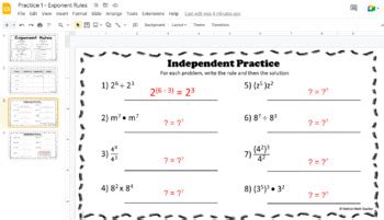 Multiply And Divide Exponents And Power Of A Power Digital Practice