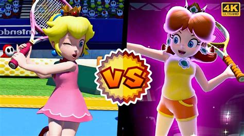 Team Peach Mario Vs Team Daisy Luigi Mario Tennis Ultra Smash