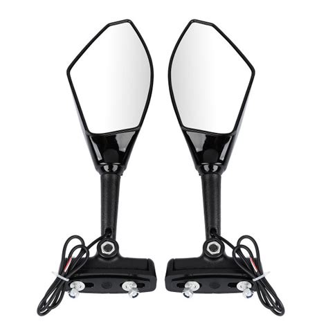 Universal Street Bikes Mirrors With Led Turn Signals Sma Motorcycle