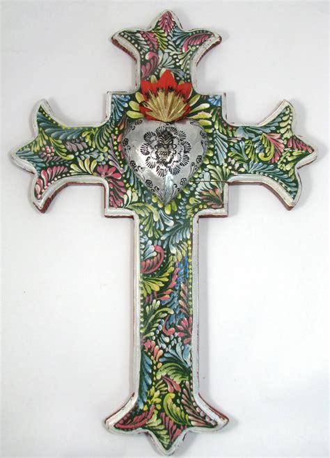 Hand Made Mexican Folk Art Cross Lwc001 Mexican Folk Art Folk Art Art