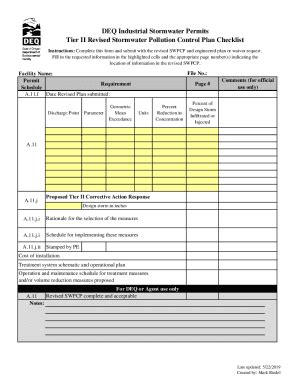 Fillable Online Department Of Environmental Quality Industrial