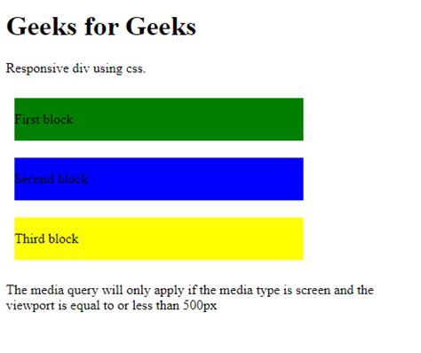 How to make a HTML div responsive using CSS ? - GeeksforGeeks