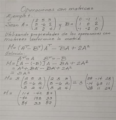 Operaciones Con Matrices Vectores Y Matrices Studocu