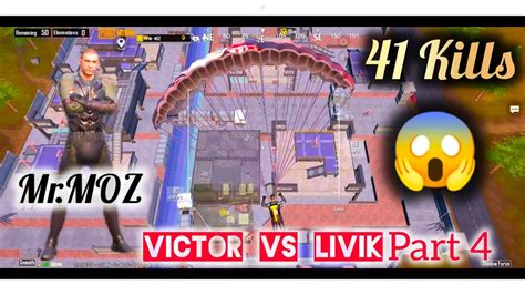 41 Kills😱 Solo Vs Squad🔥 Victor Vs Livik Part 4 Pubg Mobile