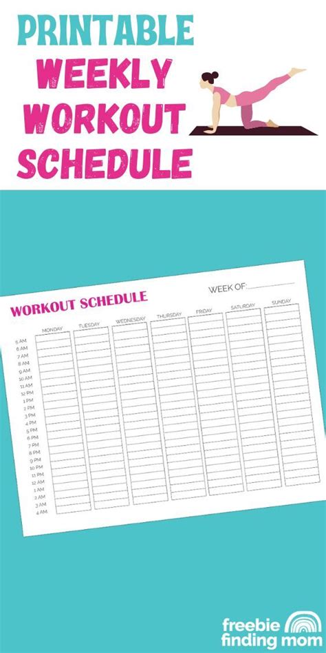 Printable Workout Schedule Template