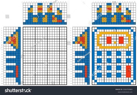 Calculator Icon Nonogram Pixel Art Portable Royalty Free Stock