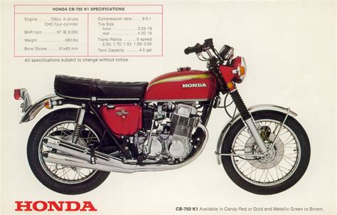 Honda Cb Four K Brochure Usa Vintage Honda Motorcycles