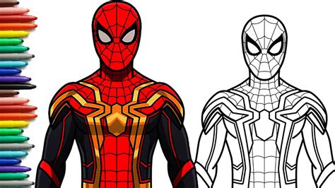 How To Draw Spider Man No Way Home New Suit Easy Step By Step Iron