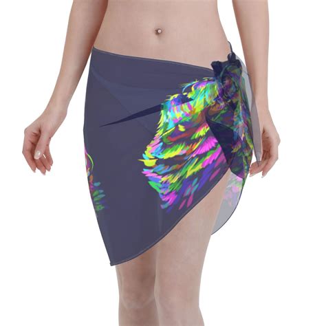 Adobk Howling Wolf Swimsuit Coverups For Women Beach Bikini Short Skirt For Swimwear Walmart