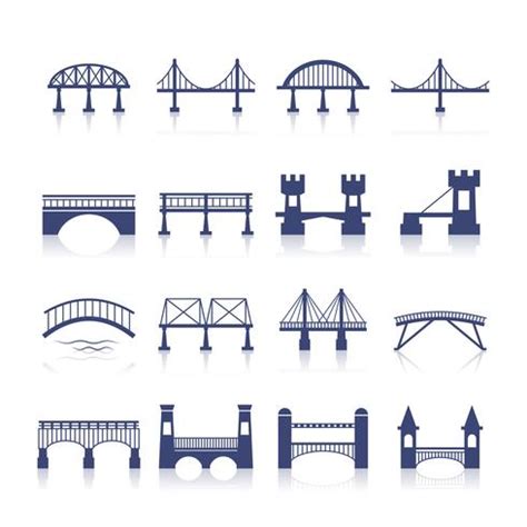 Bridge Icons Set Vector Art At Vecteezy