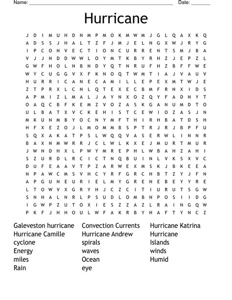 Hurricane Word Search Wordmint