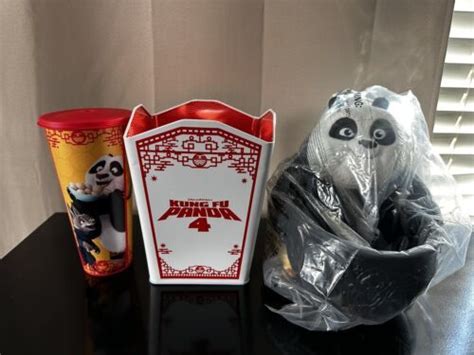 Cinemark Kung Fu Panda Po Panda Popcorn Buckets And Souvenir Cup Set