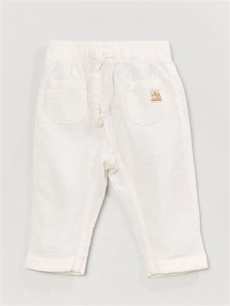 Pantalon Léger En Lin Et Coton Blanc Kiabi 9 00€