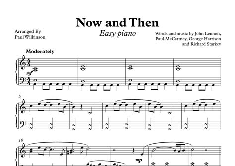 Now And Then Arr Paul Wilkinson By The Beatles Sheet Music For Easy