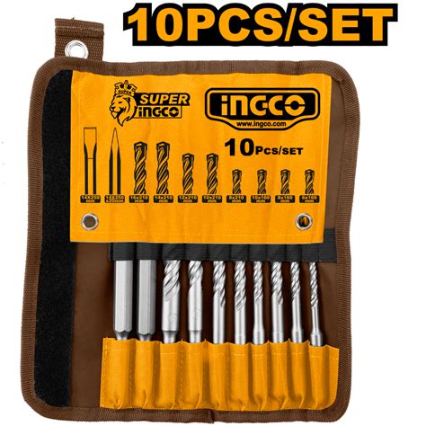 10pcs Hammer Drill Bits And Chisel Set