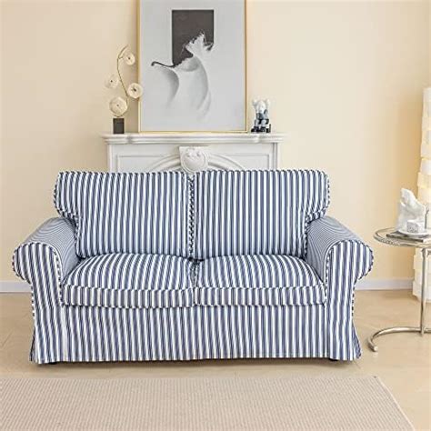 Amazon Maswond Navy Blue Stripe Ektorp Loveseat Cover Replacement