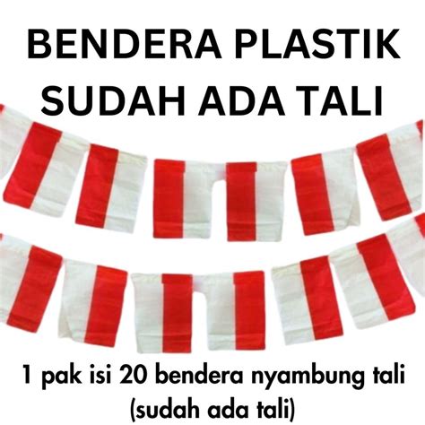 [1 Plastik] Bendera Tali Merah Putih Bendera Merah Putih Plastik Gantungan Bendera Tali