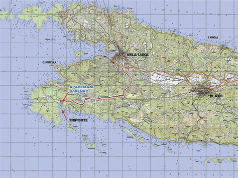 Map Of Croatia Map Of Korcula Island